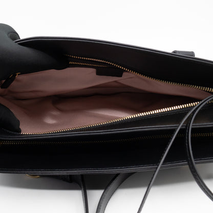 Arli Tote Large Shoulder Bag Black Smooth Leather