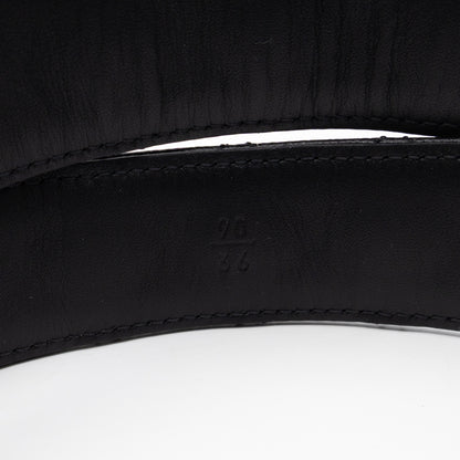 CC Leather Braided Buckle Black Quilted Caviar Belt 90 cm