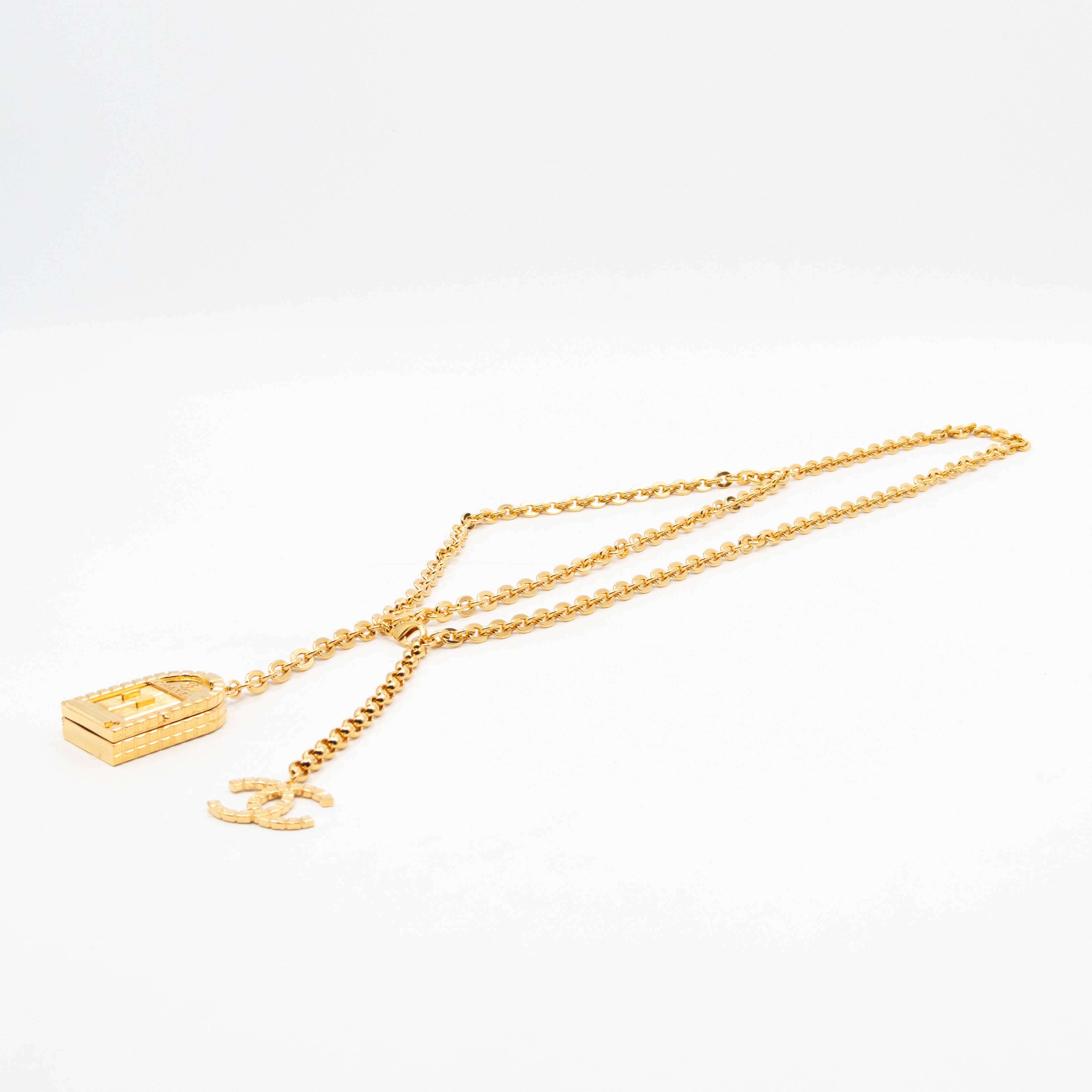 31 Rue Cambon Door CC Pendant Metal Chain Belt 90 cm Gold