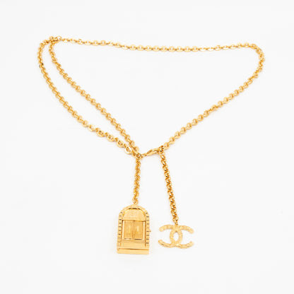 31 Rue Cambon Door CC Pendant Metal Chain Belt 90 cm Gold