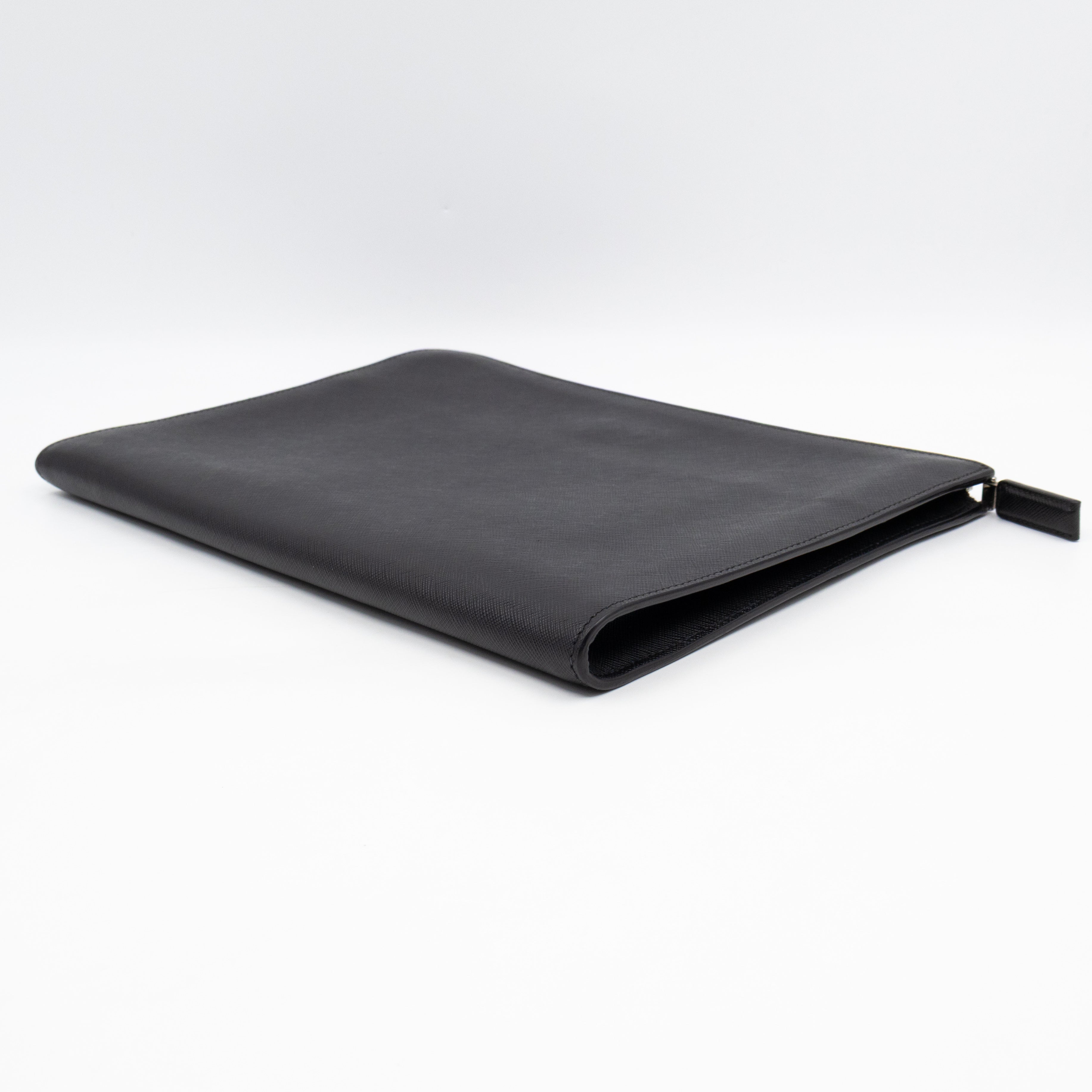 Laptop Holder Black Saffiano Leather