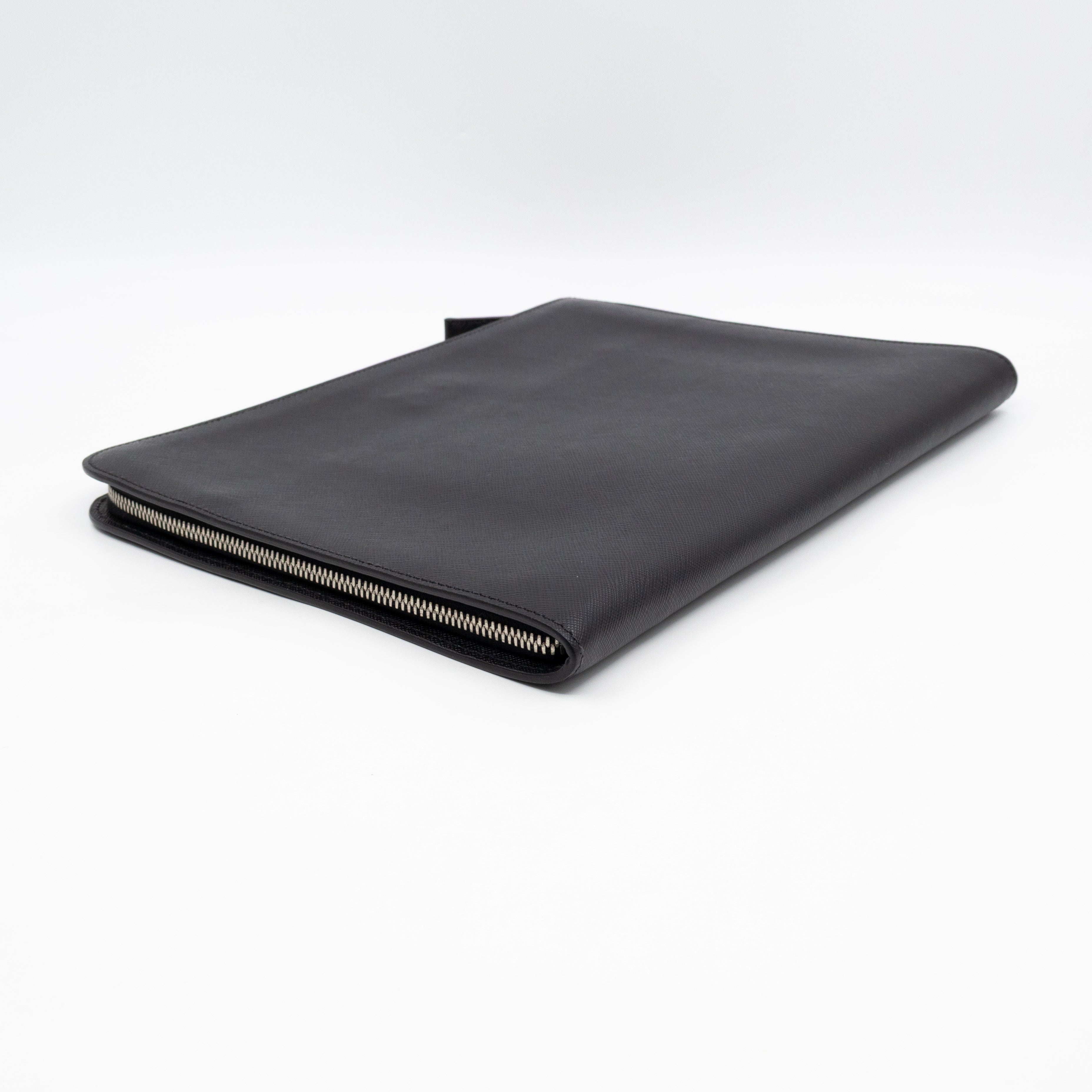 Laptop Holder Black Saffiano Leather