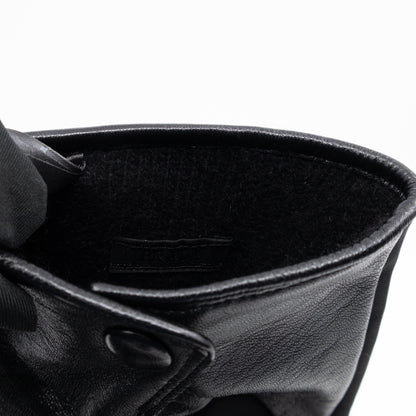Triangle Pouch Gloves Black Re-nylon & Leather