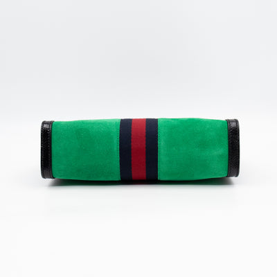 Ophidia Chain GG Small Shoulder Bag Green Suede
