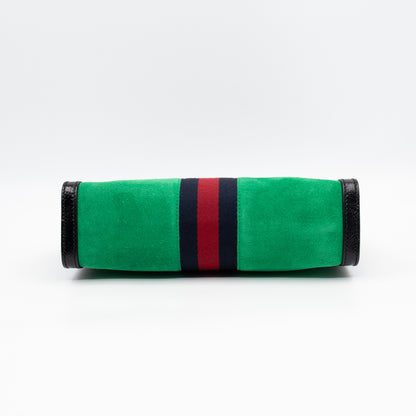 Ophidia Chain GG Small Shoulder Bag Green Suede