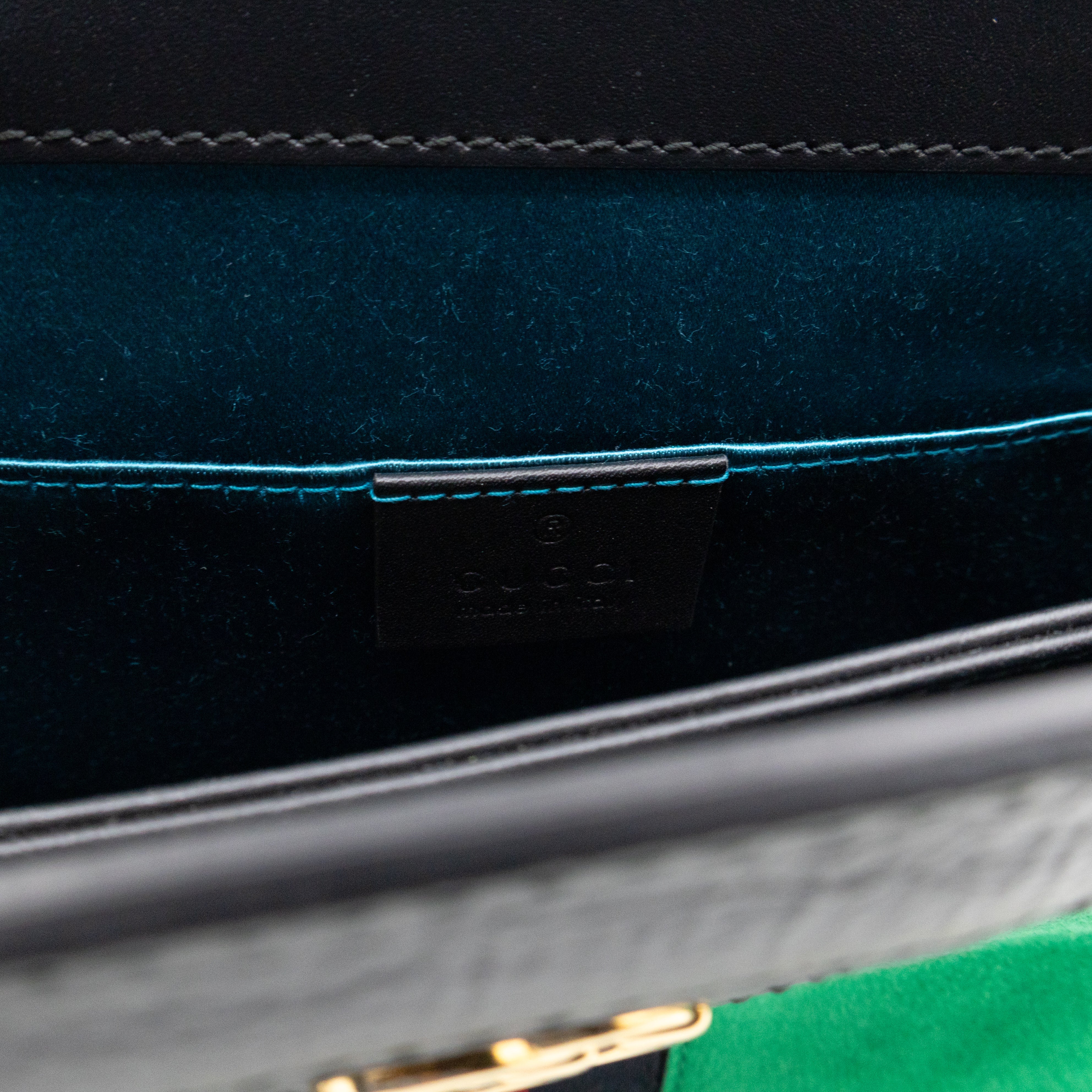 Ophidia Chain GG Small Shoulder Bag Green Suede