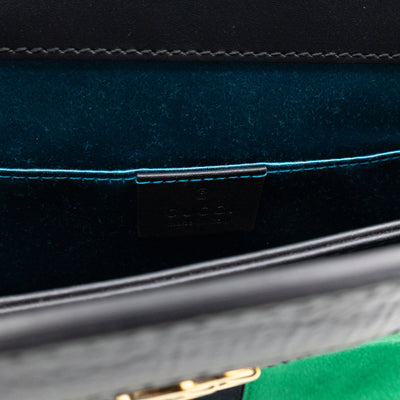 Ophidia Chain GG Small Shoulder Bag Green Suede
