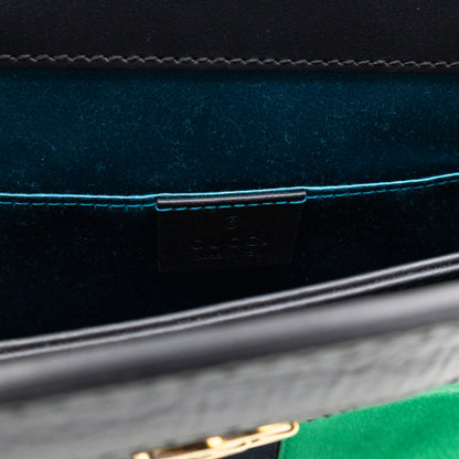 Ophidia Chain GG Small Shoulder Bag Green Suede