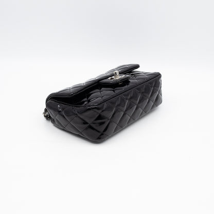 Classic Single Flap Mini Rectangular Black Patent Leather