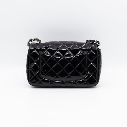 Classic Single Flap Mini Rectangular Black Patent Leather