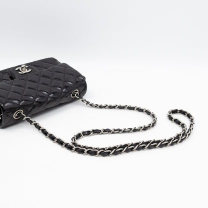 Classic Single Flap Mini Rectangular Black Patent Leather