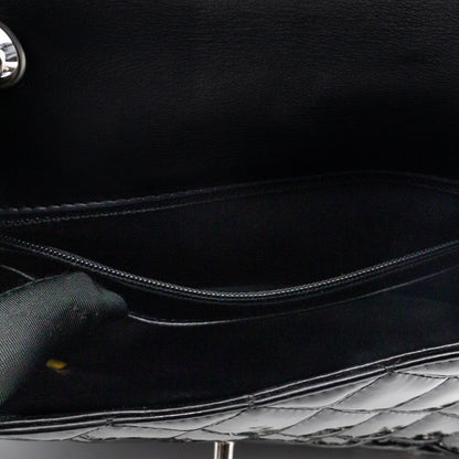 Classic Single Flap Mini Rectangular Black Patent Leather