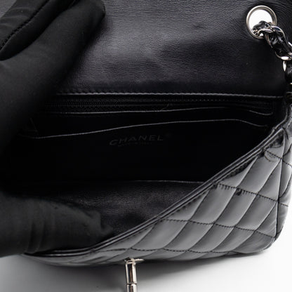 Classic Single Flap Mini Rectangular Black Patent Leather