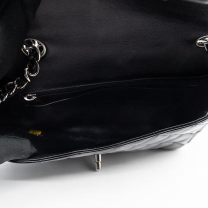 Classic Single Flap Mini Rectangular Black Patent Leather
