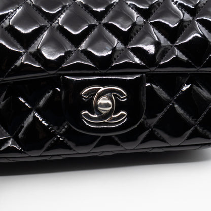 Classic Single Flap Mini Rectangular Black Patent Leather