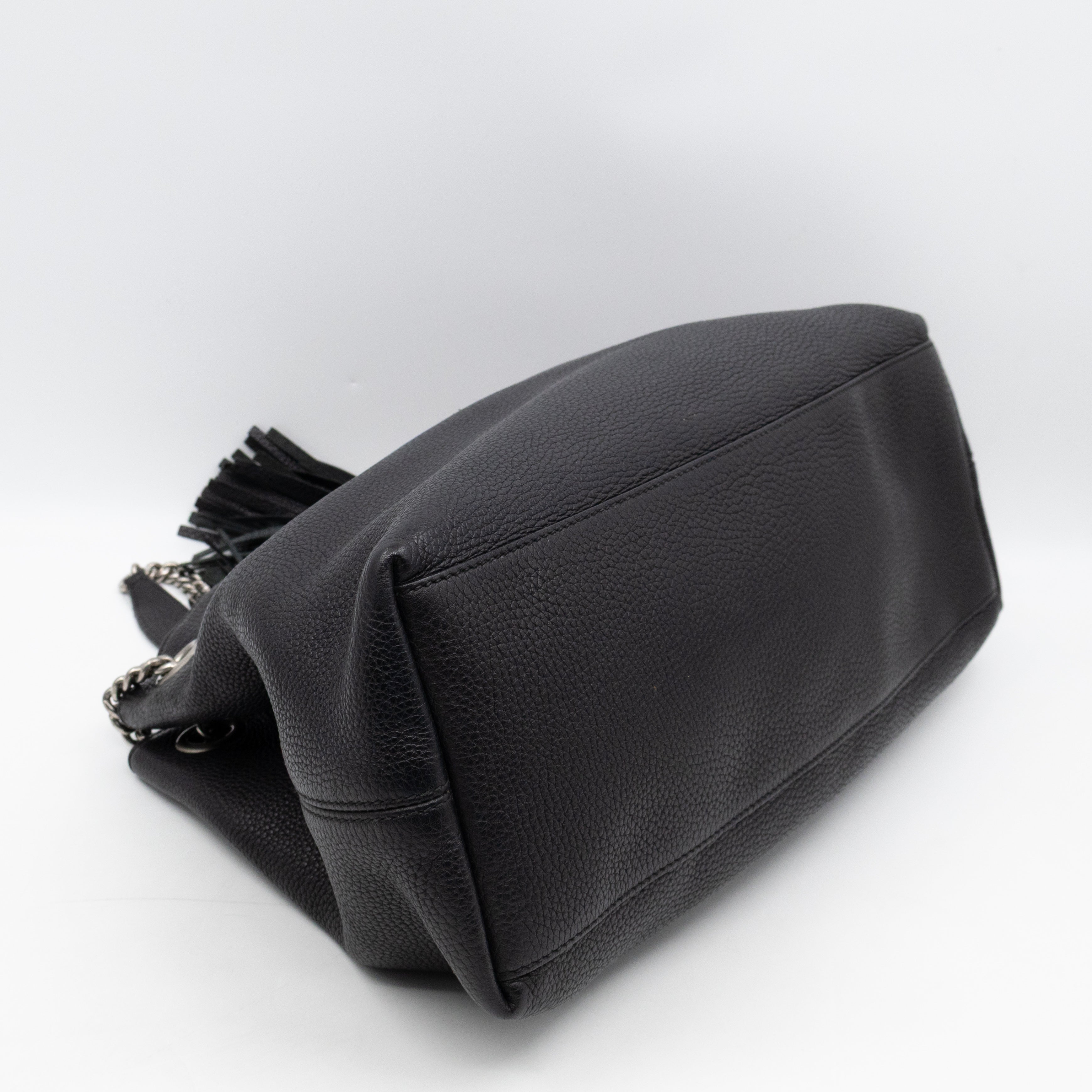 Soho Chain Tote Bag Studded Black Leather