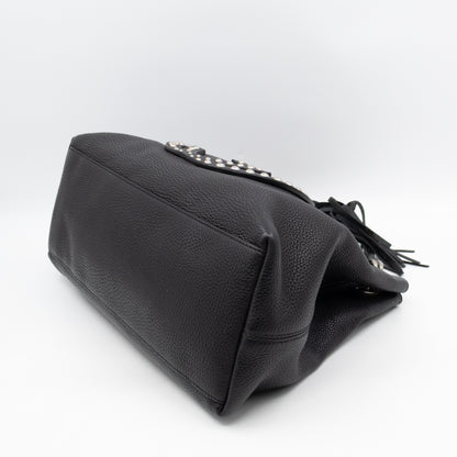 Soho Chain Tote Bag Studded Black Leather