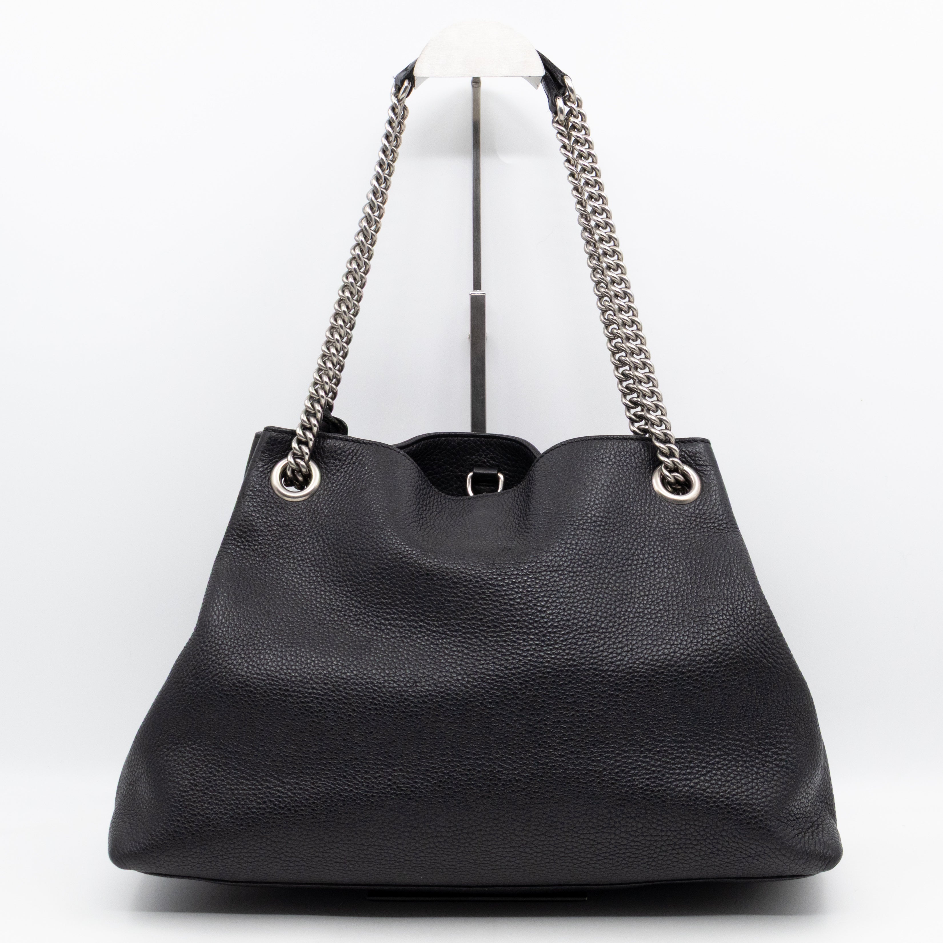 Soho Chain Tote Bag Studded Black Leather