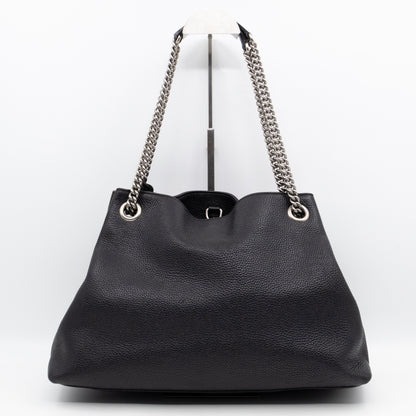 Soho Chain Tote Bag Studded Black Leather