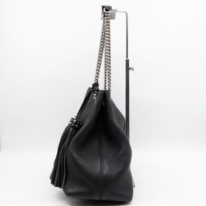 Soho Chain Tote Bag Studded Black Leather