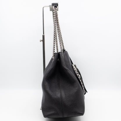 Soho Chain Tote Bag Studded Black Leather
