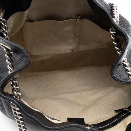 Soho Chain Tote Bag Studded Black Leather