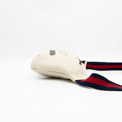 Web Logo Belt Bag White Leather