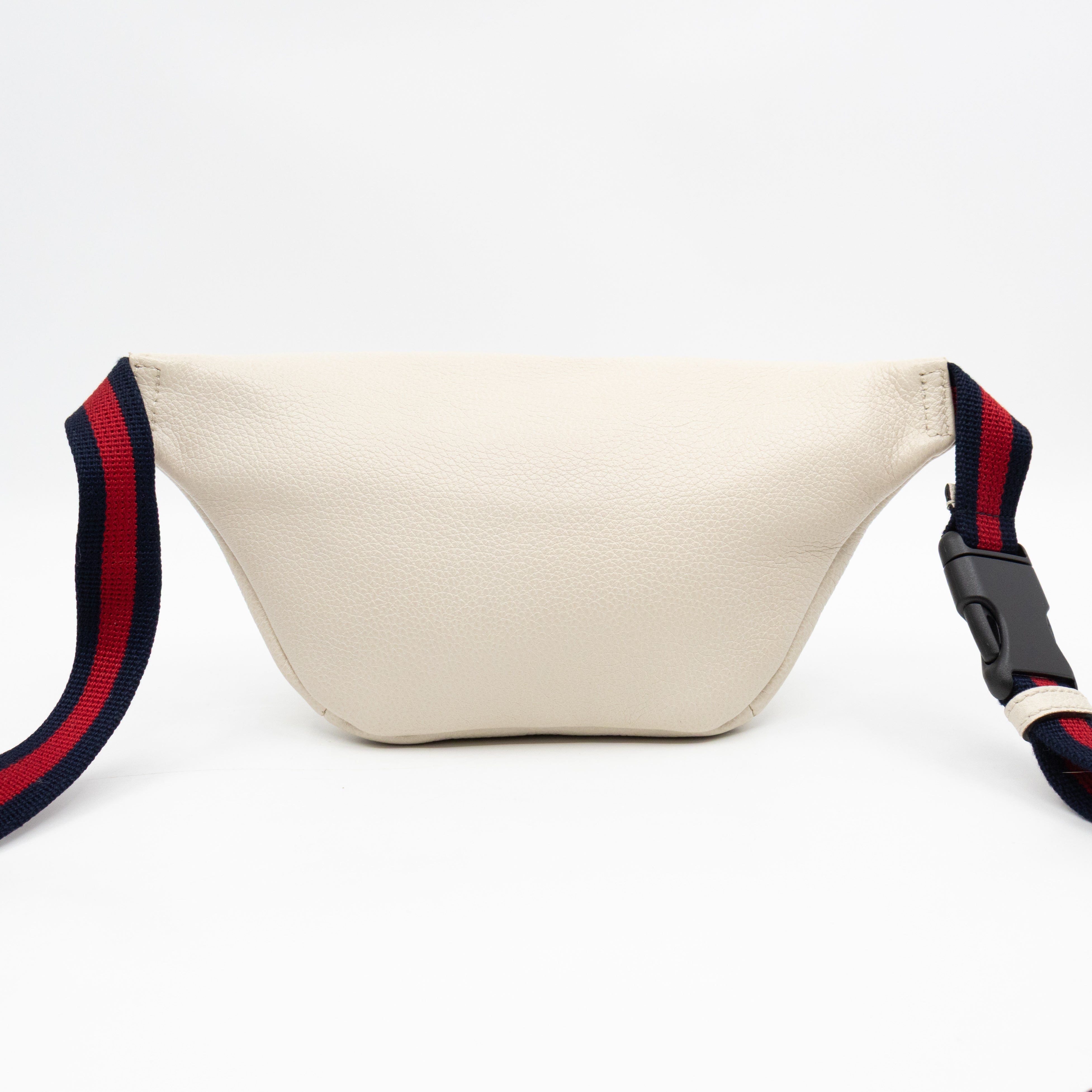Web Logo Belt Bag White Leather