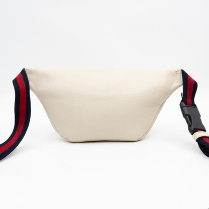 Web Logo Belt Bag White Leather