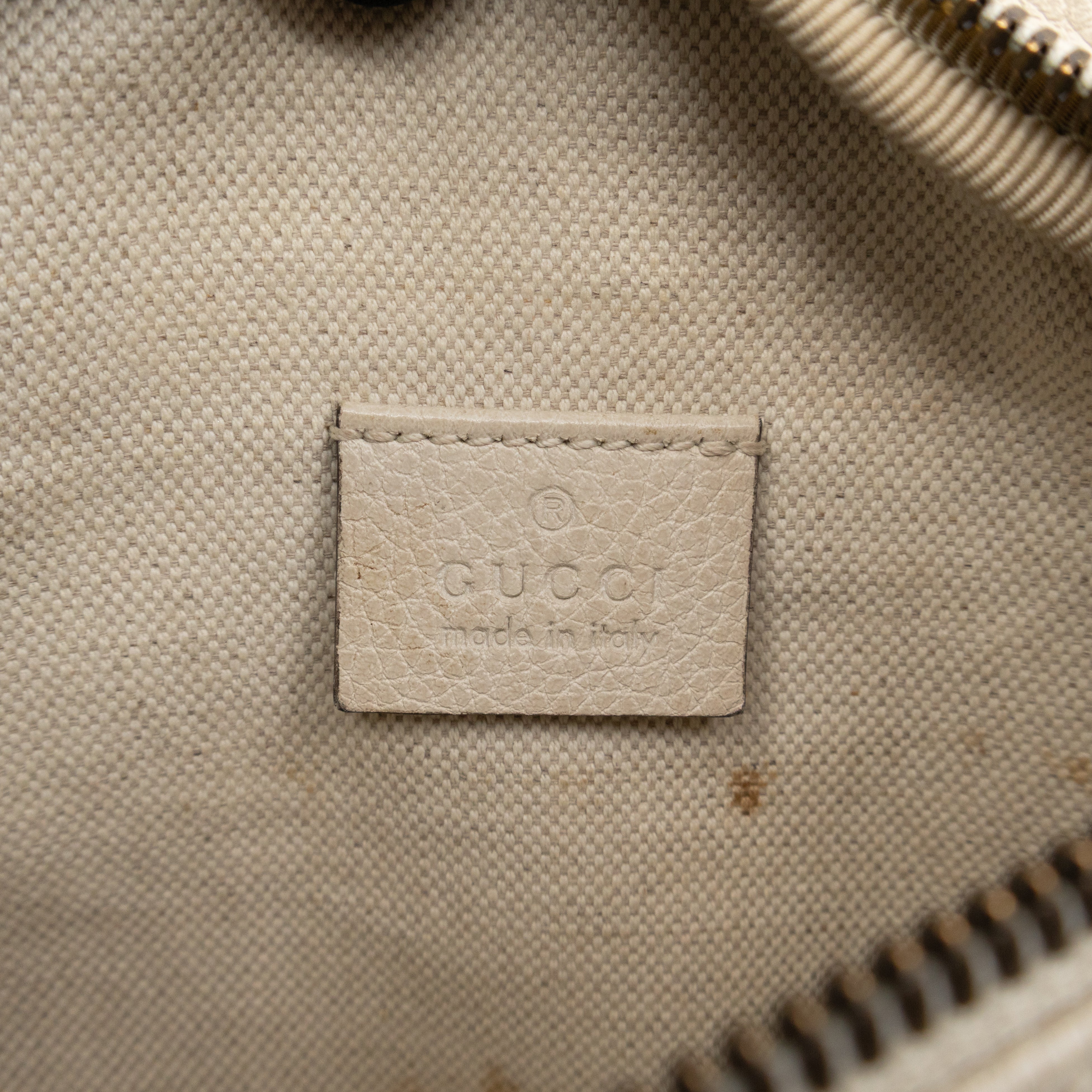 Web Logo Belt Bag White Leather