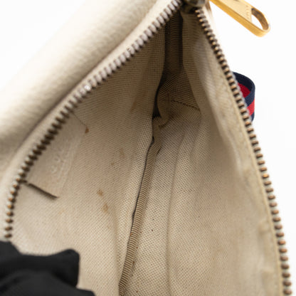 Web Logo Belt Bag White Leather