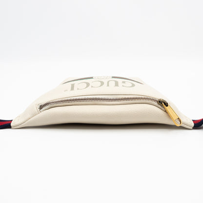 Web Logo Belt Bag White Leather