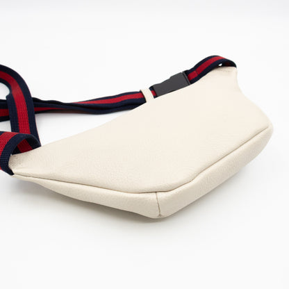 Web Logo Belt Bag White Leather