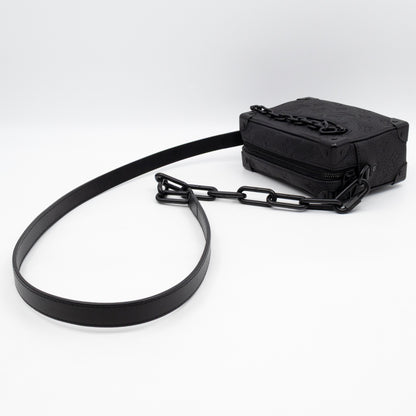 Mini Soft Trunk Bag Black Monogram Embossed Taurillon Leather