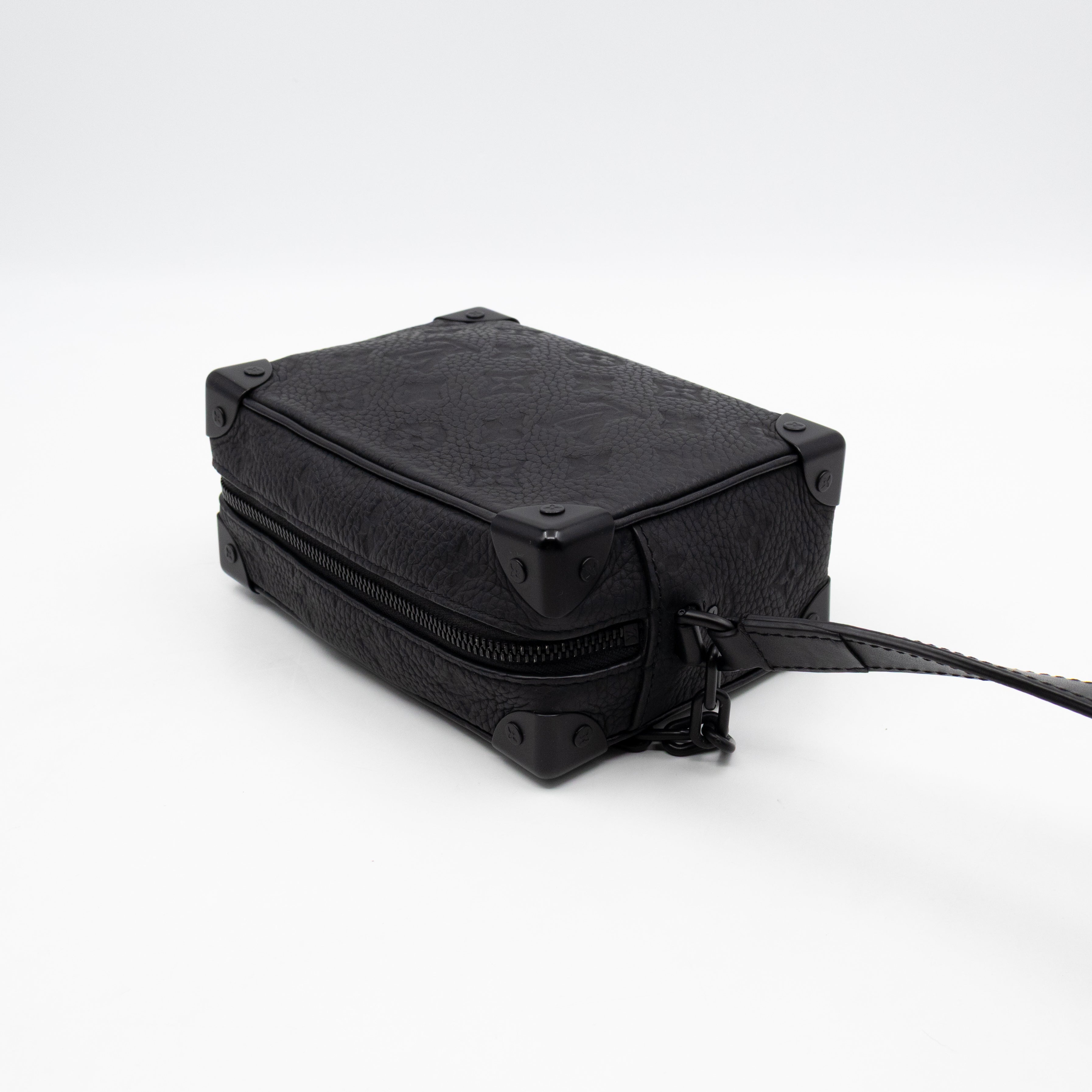 Mini Soft Trunk Bag Black Monogram Embossed Taurillon Leather