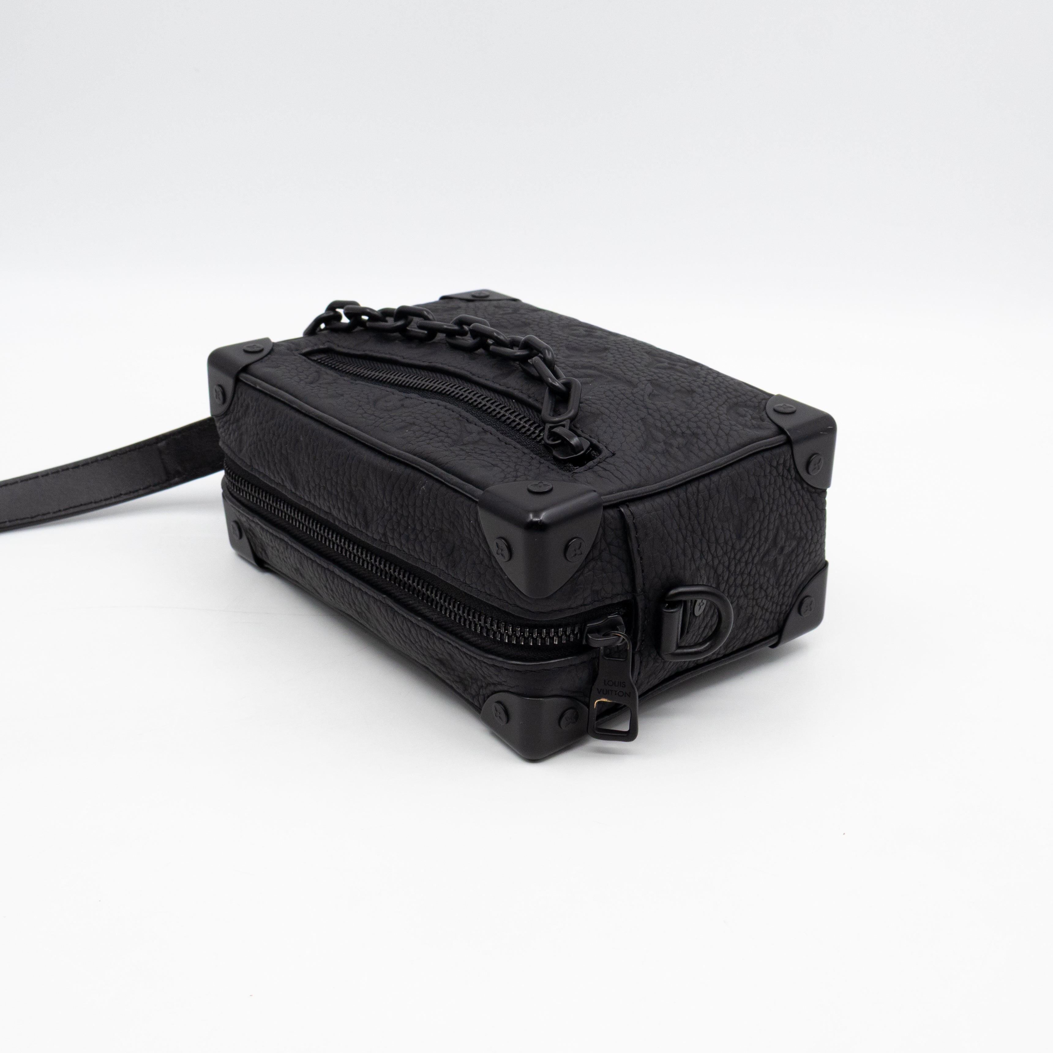 Mini Soft Trunk Bag Black Monogram Embossed Taurillon Leather