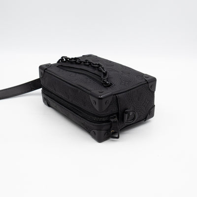 Mini Soft Trunk Bag Black Monogram Embossed Taurillon Leather