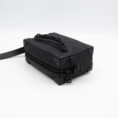 Mini Soft Trunk Bag Black Monogram Embossed Taurillon Leather