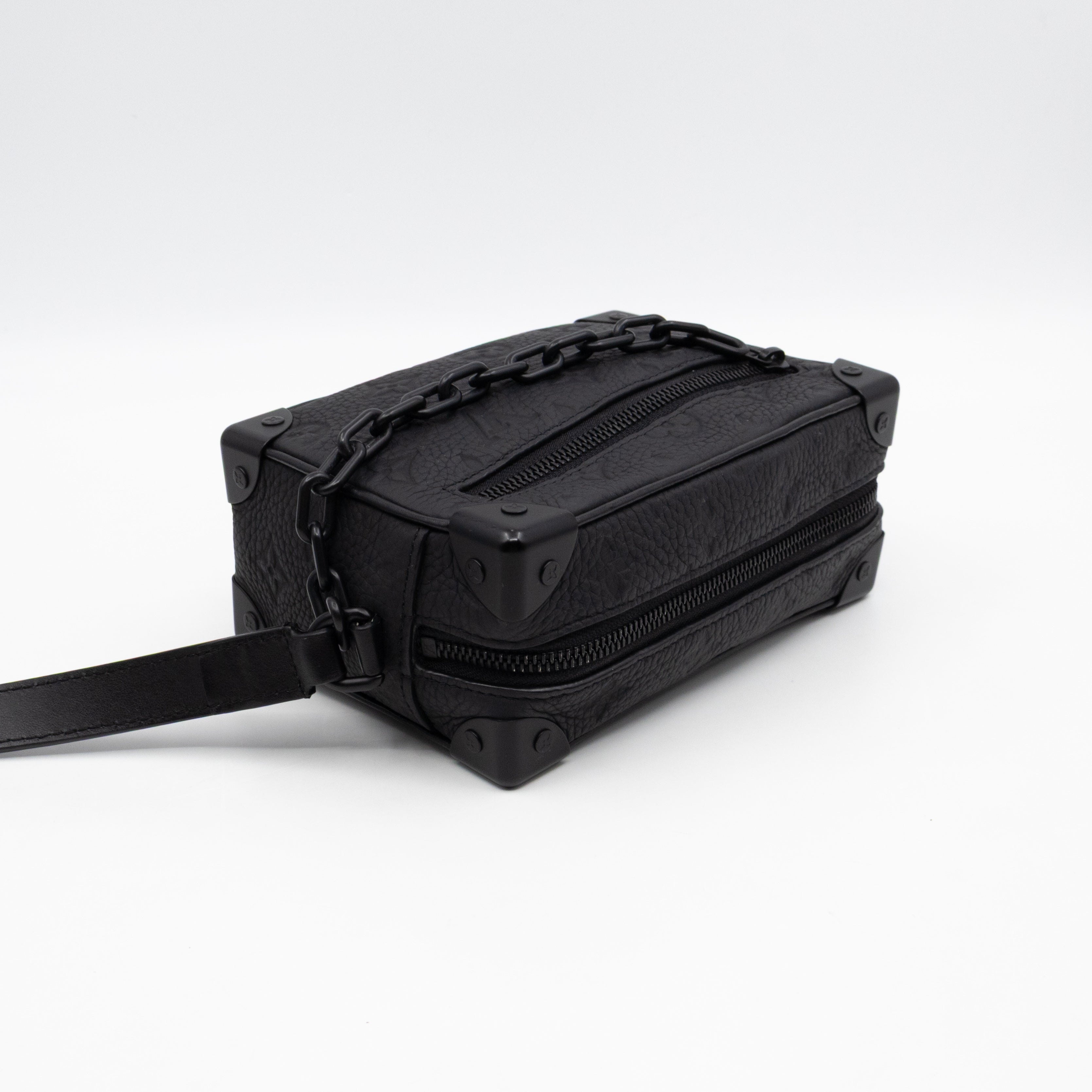 Mini Soft Trunk Bag Black Monogram Embossed Taurillon Leather