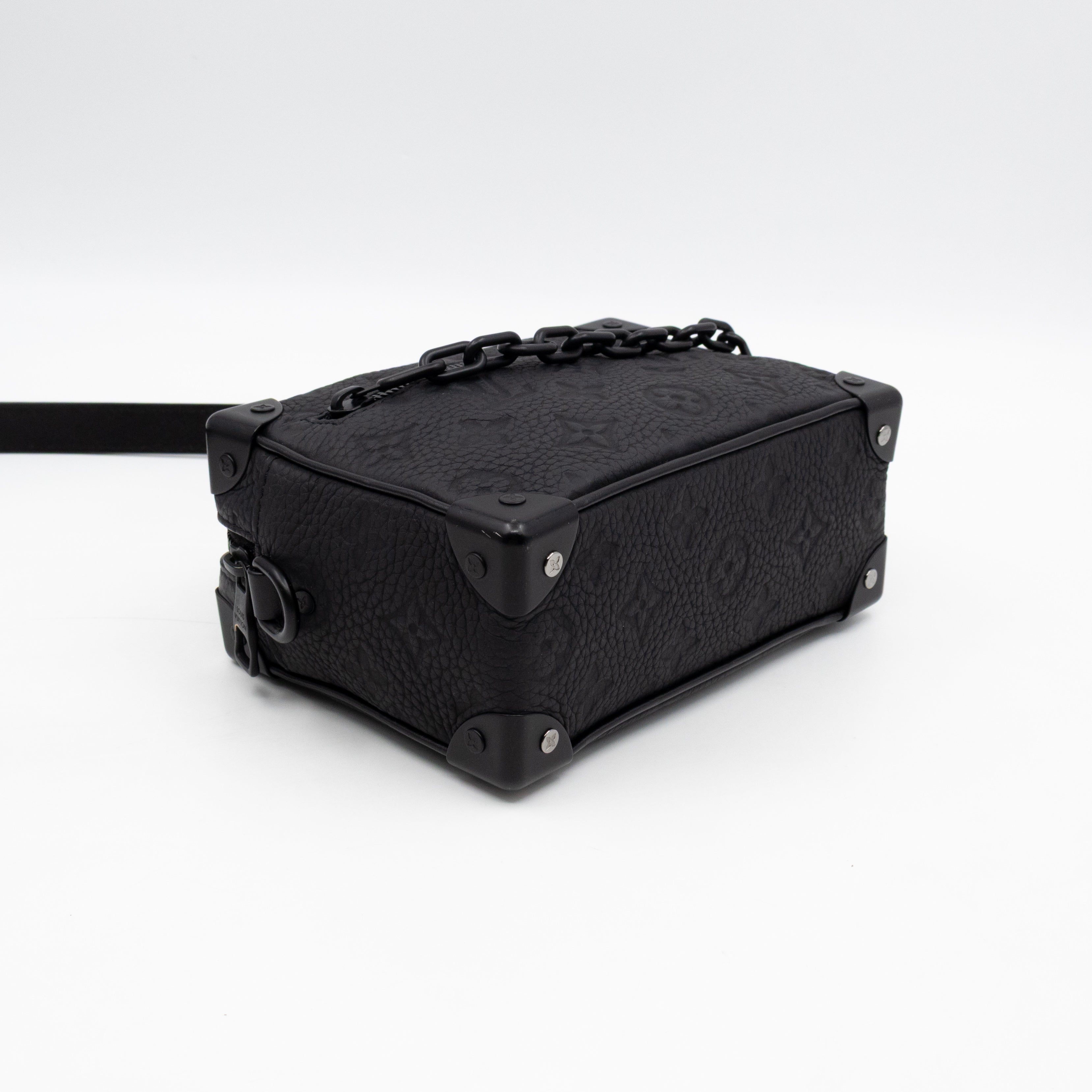 Mini Soft Trunk Bag Black Monogram Embossed Taurillon Leather