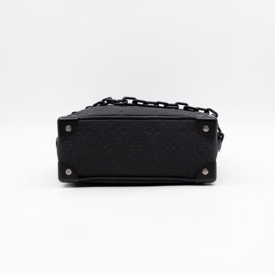 Mini Soft Trunk Bag Black Monogram Embossed Taurillon Leather