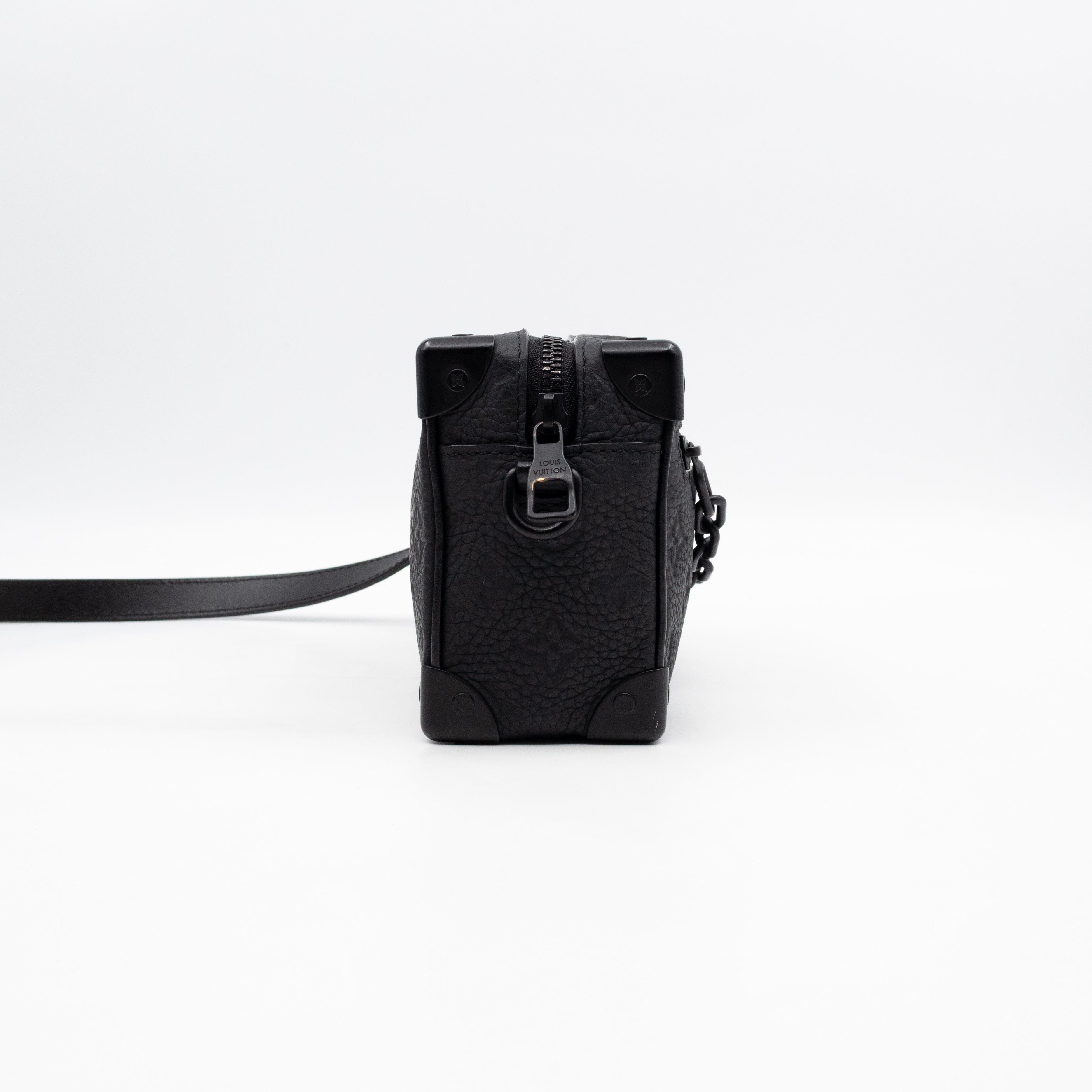 Mini Soft Trunk Bag Black Monogram Embossed Taurillon Leather