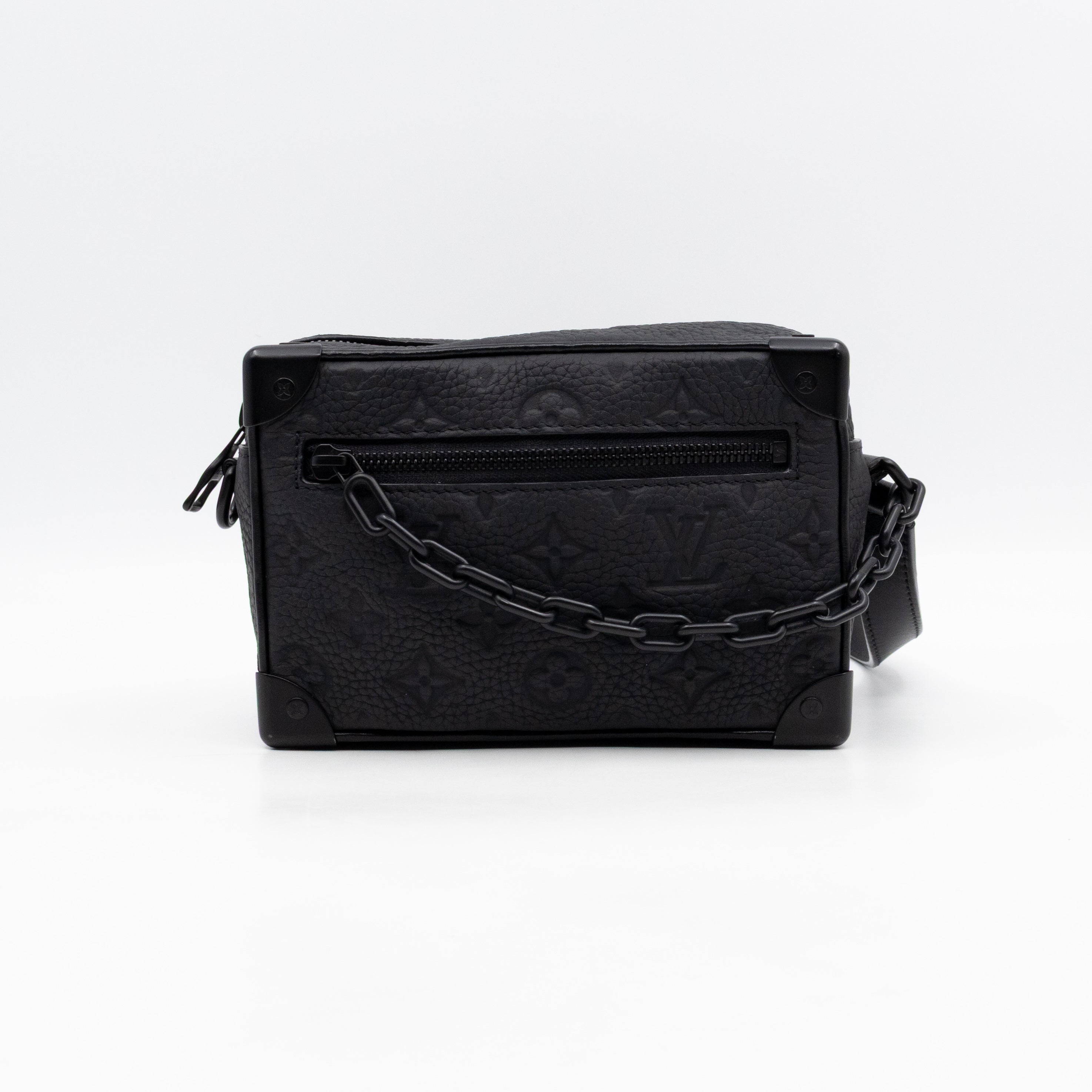Mini Soft Trunk Bag Black Monogram Embossed Taurillon Leather