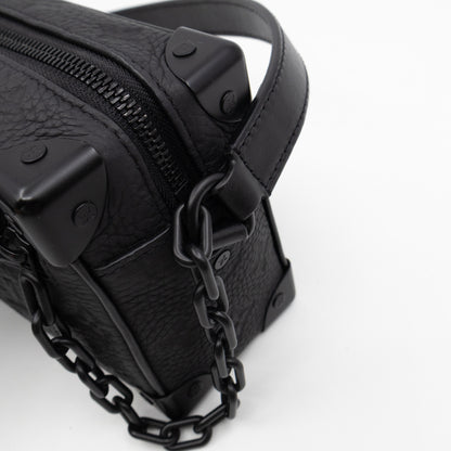 Mini Soft Trunk Bag Black Monogram Embossed Taurillon Leather