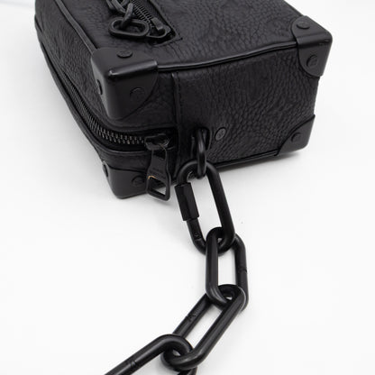 Mini Soft Trunk Bag Black Monogram Embossed Taurillon Leather