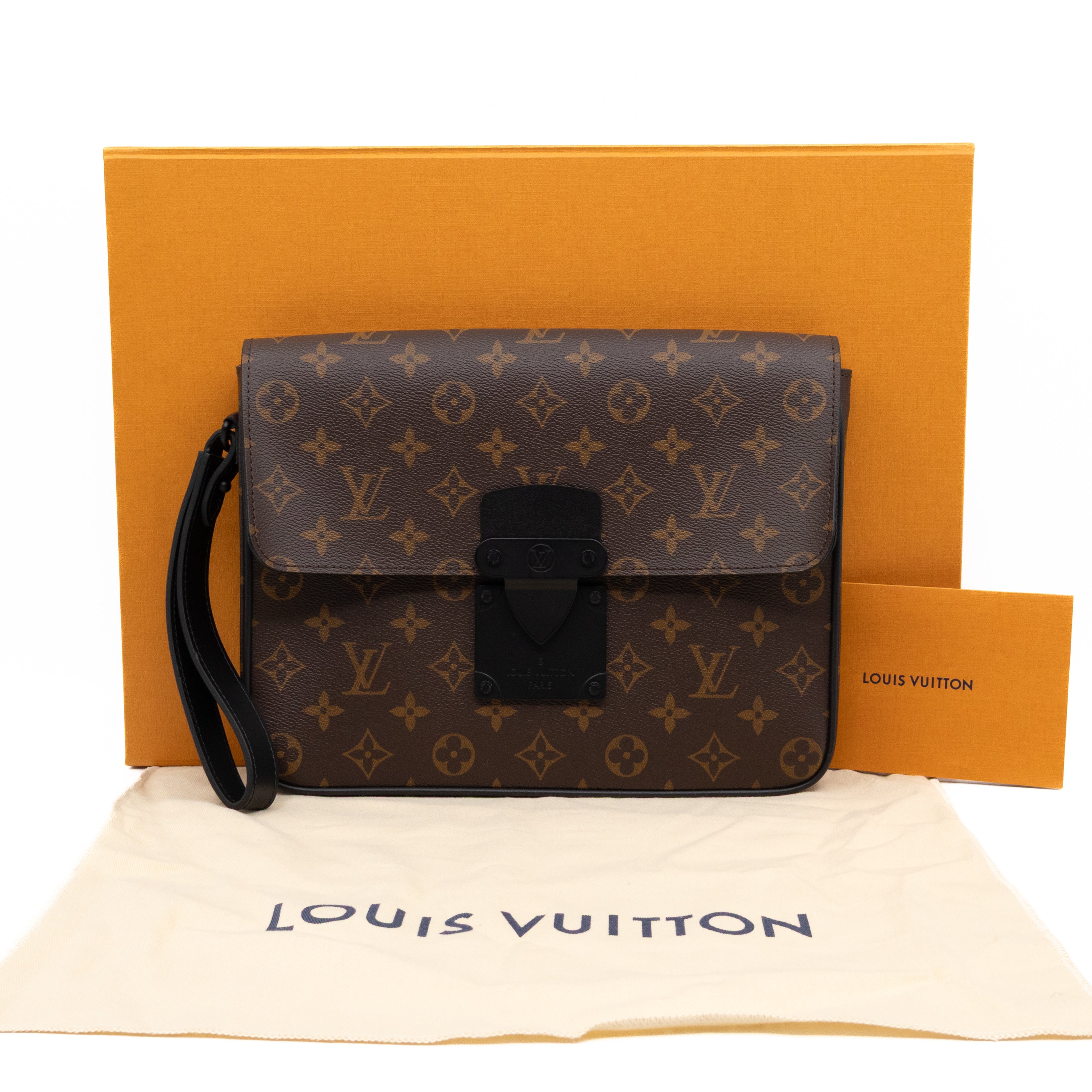 S-lock A4 Pouch Monogram Macassar