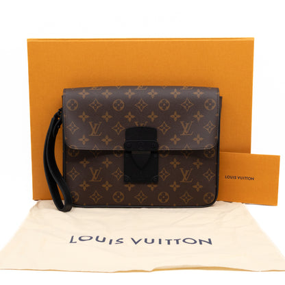 S-lock A4 Pouch Monogram Macassar