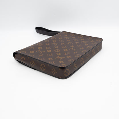 S-lock A4 Pouch Monogram Macassar