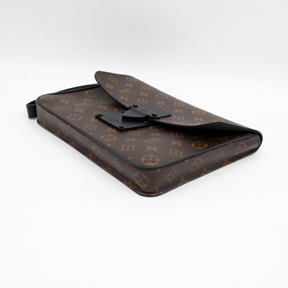 S-lock A4 Pouch Monogram Macassar
