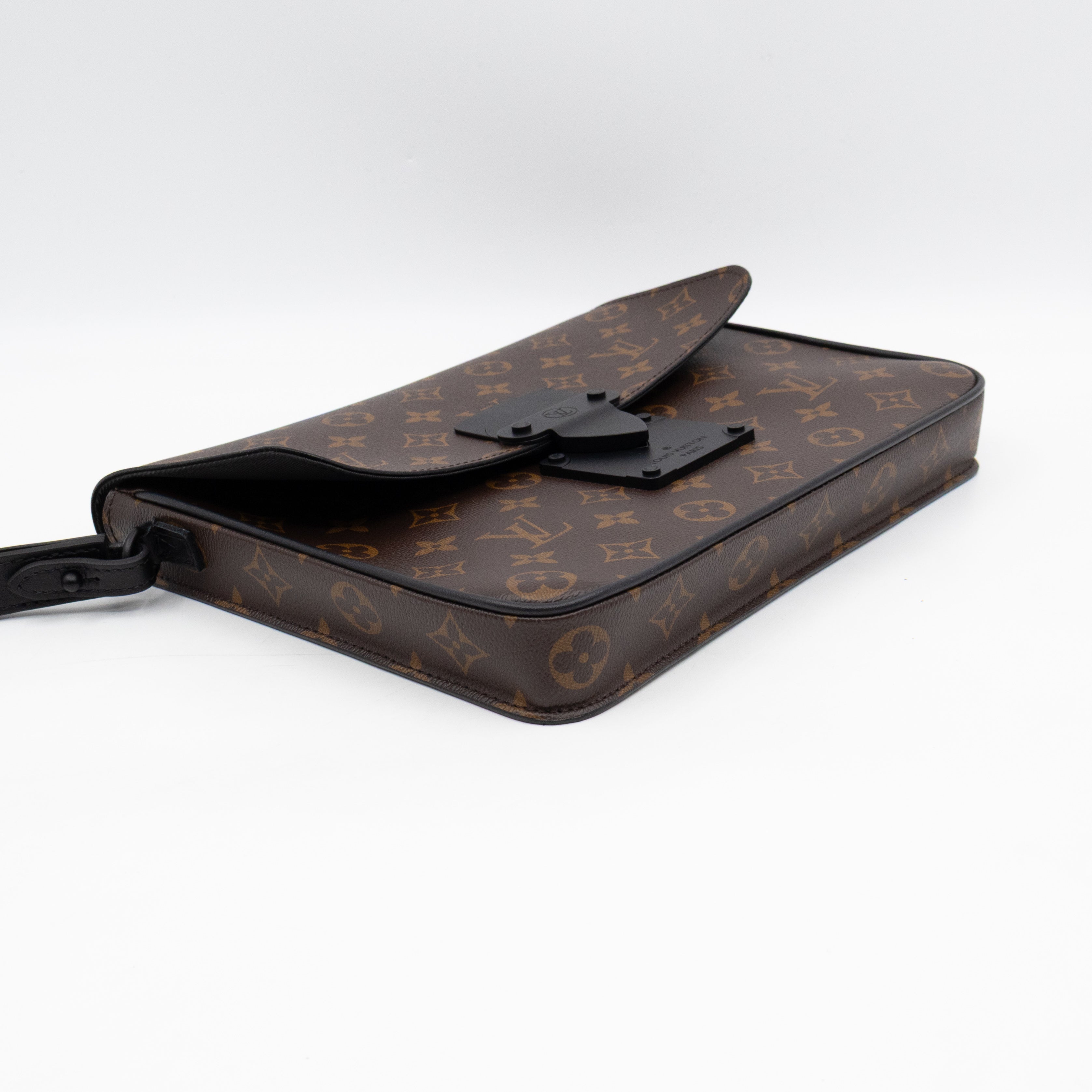 S-lock A4 Pouch Monogram Macassar